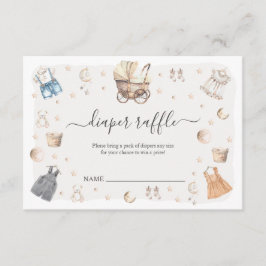 Carte D'accompagnement Boho Nursery Baby Crib Genre Révéler Diaper Raffle
