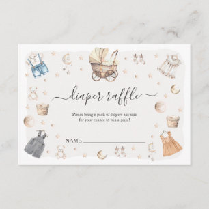 Carte D'accompagnement Boho Nursery Baby Crib Genre Révéler Diaper Raffle