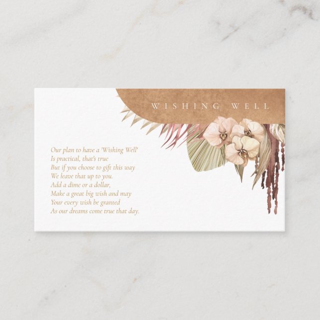 Carte D'accompagnement Boho Oasis Mariage Wishing Well ID959 (Devant)