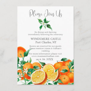 Carte D'accompagnement Boho Orange Blossom QR Code Mariage
