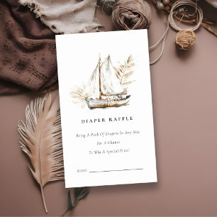 Carte D'accompagnement Boho Palm Sailboat Diaper Baby shower de rouleaux