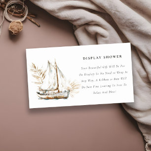 Carte D'accompagnement Boho Palm Sailboat Display Baby shower de douche