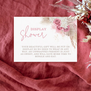 Carte D'accompagnement Boho Pampas Baby shower en laiton avec douche