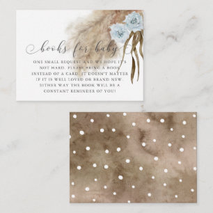 Carte D'accompagnement Boho Pampas Grass Baby shower bleu demande de rése