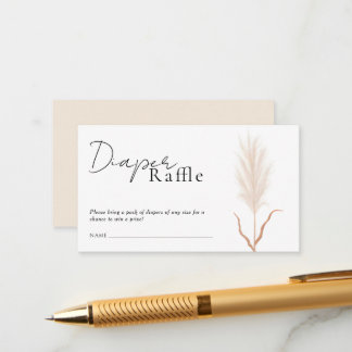 Carte D'accompagnement Boho Pampas Grass Baby Shower Diaper Raffle