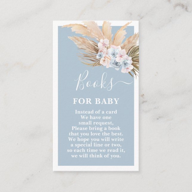 Carte D'accompagnement Boho Pampas Grass Books for baby Card (Devant)