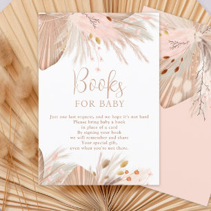 Carte D'accompagnement Boho pampas herbe genre neutre apporter un livre