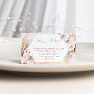 Carte D'accompagnement Boho pampas livres d'herbe pour bébé billet