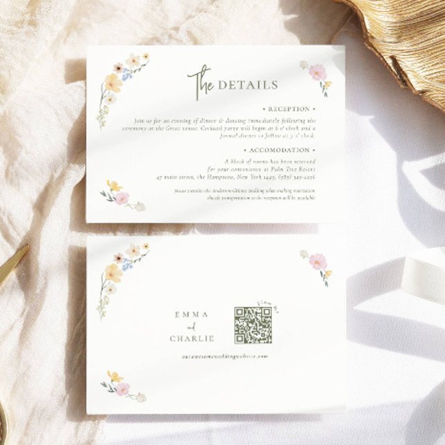 Carte D'accompagnement Boho Pastel fleurs Élégant Mariage de calligraphie (Créateur téléchargé)
