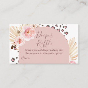 Carte D'accompagnement Boho Pink Animaux Jungle Diaper Raffle