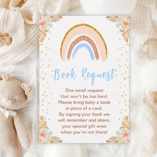 Carte D'accompagnement Boho Rainbow Blue Baby shower Demande de réservati