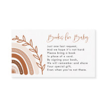 Boho Rainbow Book Request Card, Livres pour bébé