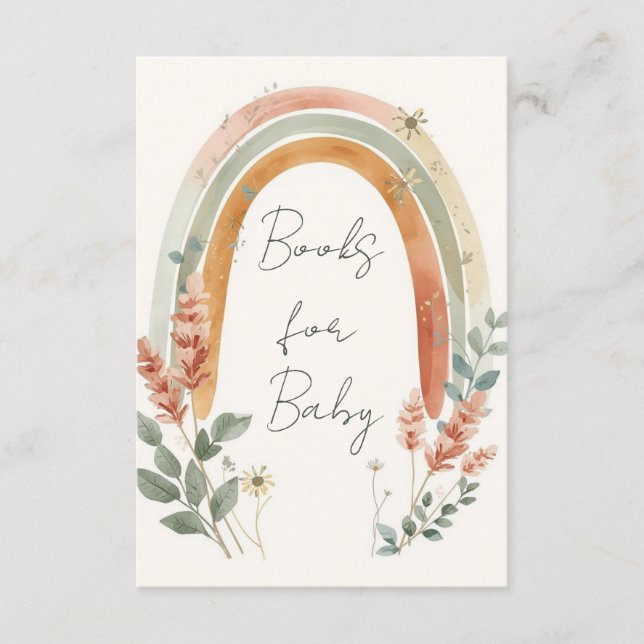 Carte D'accompagnement Boho Rainbow Books for Baby Card – Pampas Grass (Devant)