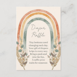 Carte D'accompagnement Boho Rainbow Diaper Raffle Card – Watercolor