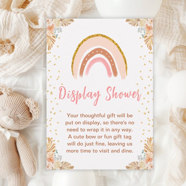 Carte D'accompagnement Boho Rainbow Rose Baby Display Douche (Créateur téléchargé)