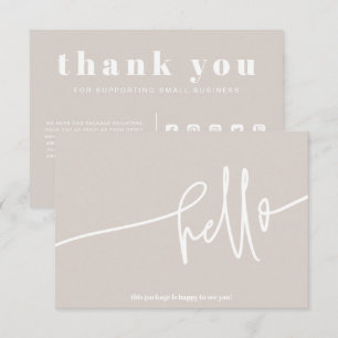 Carte D'accompagnement Boho Rose Hello Merci Order Small Business