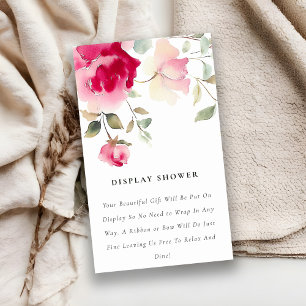 Carte D'accompagnement Boho Rose Rose Rose Flora Baby shower d'affichage