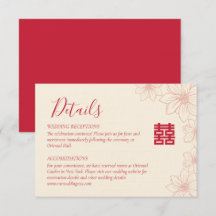 Boho rouge et beige floral chinois détails mariage