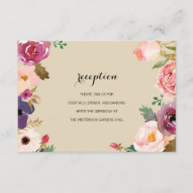 Boho Rustique Aquarelle Fleurs Mariage Insertion