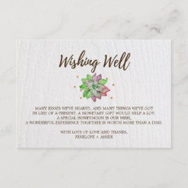 Carte D'accompagnement Boho Rustique Floral Mariage Succulent Wishing wel