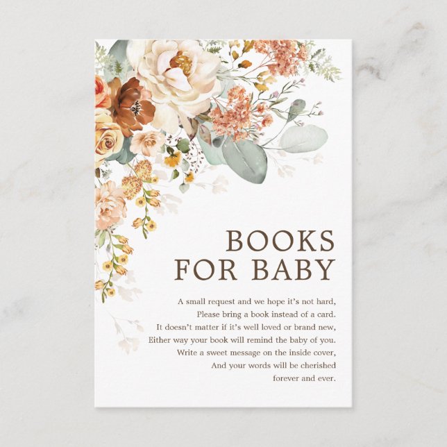 Carte D'accompagnement Boho rustique Terracotta Burnt Orange Livres pour  (Devant)