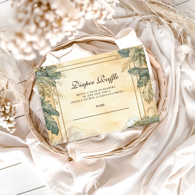 Carte D'accompagnement Boho Safari Animals Baby Shower Diapper Raffle (Créateur téléchargé)