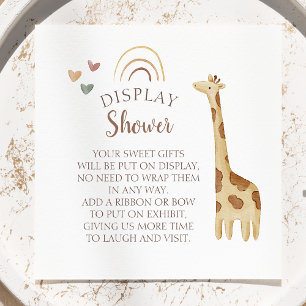 Carte D'accompagnement Boho Safari Baby shower d'aquarelle douche