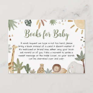 Carte D'accompagnement Boho Safari Baby shower Livres Pour Bébé