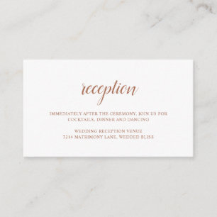 Carte D'accompagnement Boho simple Burange rouille Orange Mariage en terr