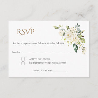 Carte D'accompagnement Boho Spanish Wedding RSVP Card