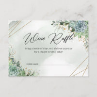 Boho succulent eucalyptus cadre or Vin Raffle