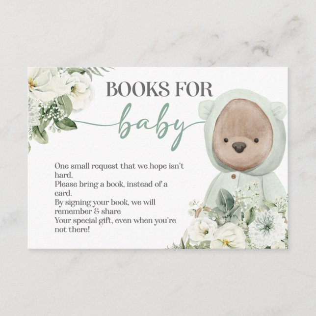 Carte D'accompagnement Boho Teddy Bear Bearly Wait Livres Pour Bébé (Devant)