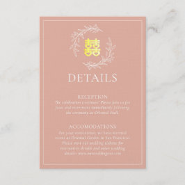 Carte D'accompagnement Boho teintée feuille rose wreath moderne mariage c