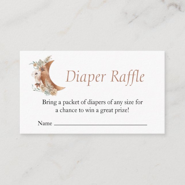 Carte D'accompagnement Boho Terracotta Baby shower Déchets Raffle (Devant)