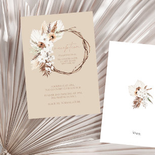 Carte D'accompagnement Boho Terracotta Floral Wreath Réception de mariage