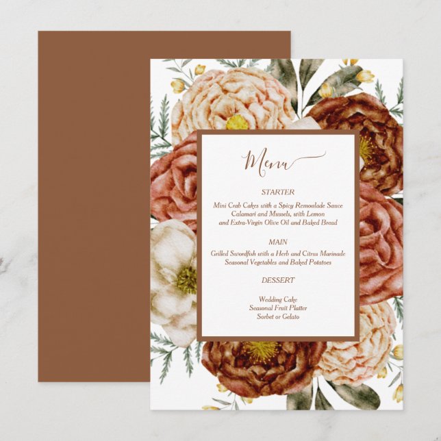 Carte D'accompagnement Boho Terracotta Neutre pour Budget  (Devant / Derrière)