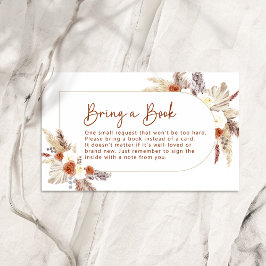 Carte D'accompagnement Boho Terracotta Pampas Grass Apporter un livre