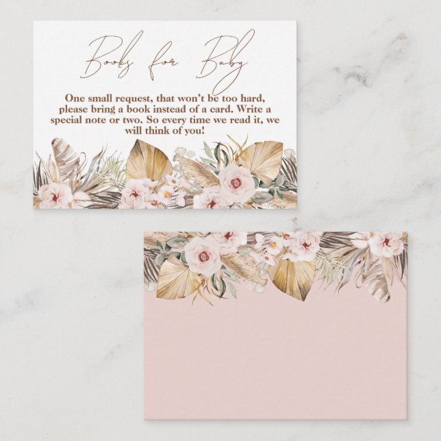 Carte D'accompagnement Boho Tropical Floral Girl Douche Demande de réserv (Devant / Derrière)