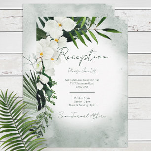 Carte D'accompagnement Boho Tropical Plante Watercolor Mariage de récepti