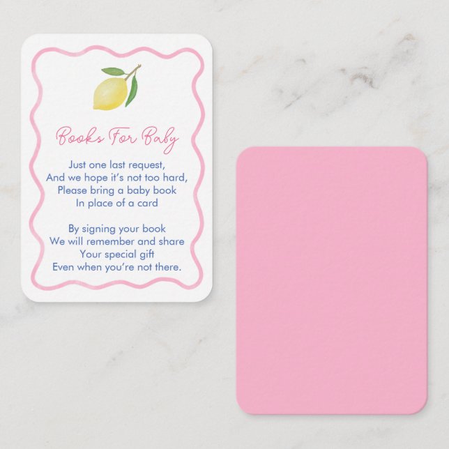 Carte D'accompagnement Boho Wavy Frontière Apporter Livre Pour Bébé Fille (Devant / Derrière)