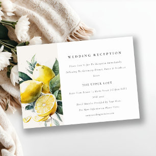 Carte D'accompagnement Boho Yellow Lemon Garden Réception de mariage