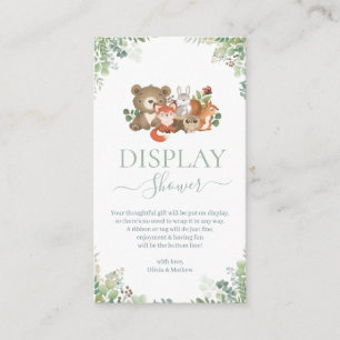 Carte D'accompagnement Bois animaux Baby shower Affichage douche