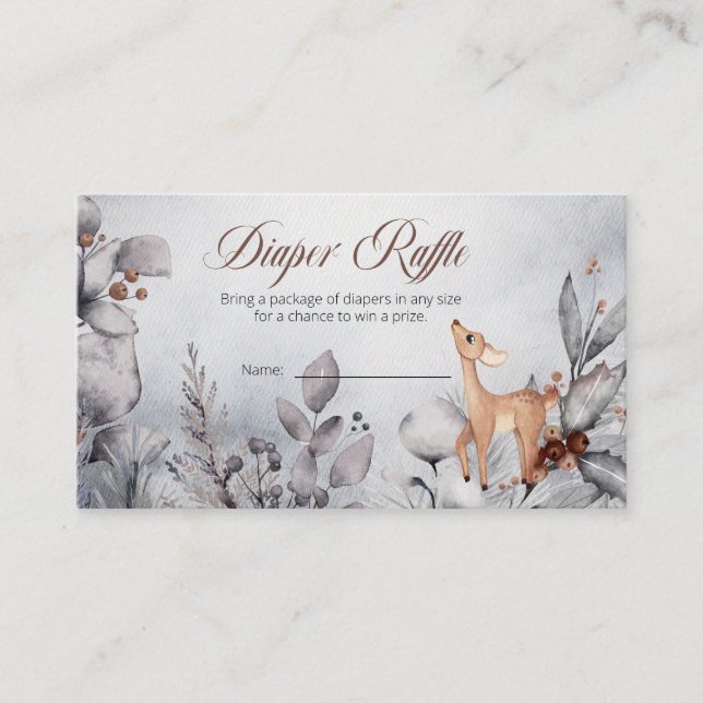 Carte D'accompagnement Bois Animaux Garçon Baby shower Déchets Raffle (Devant)