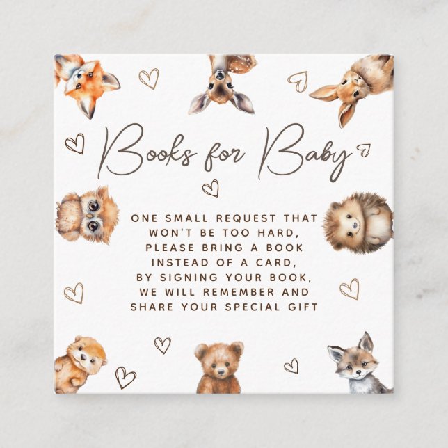 Carte D'accompagnement Bois de Baby shower animal pour bébé (Devant)