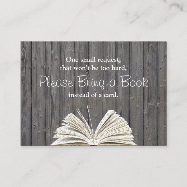 Carte D'accompagnement Bois rustique Apporter un Baby shower de livre Ins (Devant)