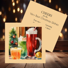 Boisson Père Noël aquarelle | Boissons de Noël |