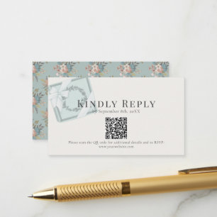 Carte D'accompagnement Boîte cadeau Pistachio Green Code QR RSVP