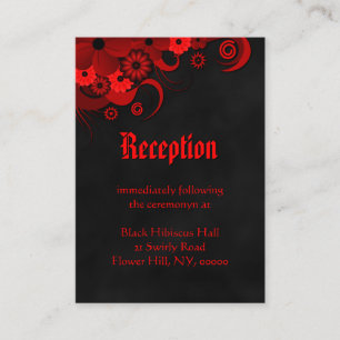 Carte D'accompagnement Boîtes de réception de mariage rouge floral noir