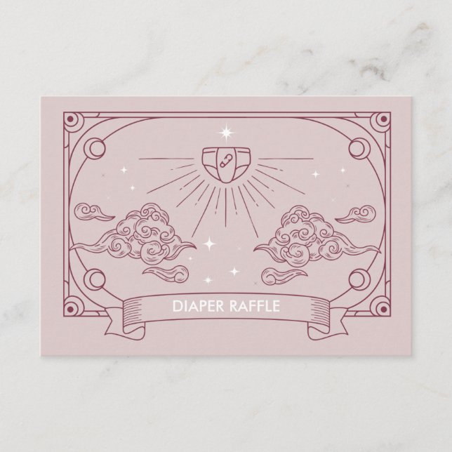 Carte D'accompagnement Boîtier à rabat Baby shower Tarot rose (Devant)