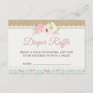 Carte D'accompagnement Boîtier à roulettes Chic Baby shower Shabby